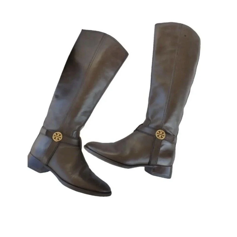 Tory Burch Bristol Riding Boot  Zip Knee High Women's Size 7.5 M